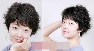 女生短发纹理烫发型